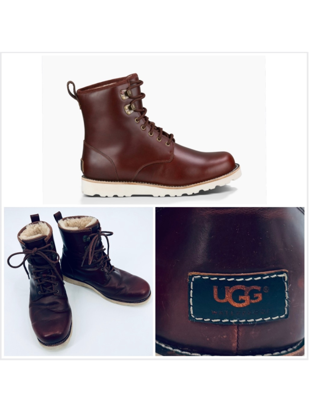 Men's UGG Hannen TL Cordovan Waterproof Leather Boots Brown Size 13